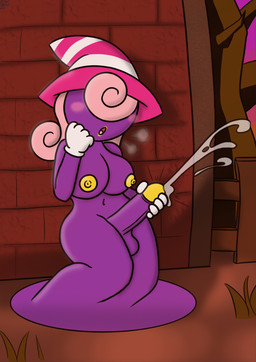 balls big_balls big_breasts big_penis bodily_fluids breasts breath clothed clothed_gynomorph clothed_humanoid clothed_intersex clothing cum cumshot curly_hair ejaculation genital_fluids genitals glans gloves gynomorph hair handwear hat headgear headwear intersex lips masturbation mostly_nude mostly_nude_gynomorph mostly_nude_humanoid mostly_nude_intersex navel nipples open_mouth orgasm penile penile_masturbation penis pink_hair purple_body solo thick_thighs white_clothing white_gloves white_handwear wide_hips yellow_glans yellow_lips yellow_nipples brokenrekordbro mario_bros nintendo paper_mario vivian_(mario) ghost humanoid shadow_siren spirit 2020 absurd_res digital_media_(artwork) hi_res