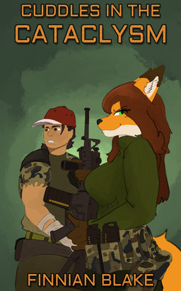 anthro black_hair breasts brown_eyes brown_hair cammo clothing duo ears_up eyebrows eyelashes female green_eyes gun hair hat headgear headwear human_on_anthro interspecies looking_at_viewer male ranged_weapon smile smiling_at_viewer tail teeth teeth_showing text weapon wearing_hat gorgonwriting human mammal absurd_res hi_res