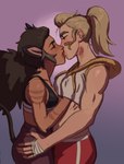 2022 adora_(she-ra_and_the_princesses_of_power) animal_humanoid athletic athletic_female band-aid band-aid_on_face bandage bandage_on_face black_bra black_clothing black_underwear blonde_hair blush bodily_fluids bra breast_grab breasts brown_hair brown_stripes bruised butt butt_grab cat_humanoid catra_(she-ra) clothed clothing colored_sketch duo eye_contact felid felid_humanoid feline feline_humanoid female female/female female_on_human female_on_humanoid freckles french_kissing gradient_background hair half-length_portrait hand_on_breast hand_on_butt hand_wraps hi_res hood human human_on_humanoid humanoid interspecies kissing light_body light_skin looking_at_another looking_at_partner mammal mammal_humanoid masters_of_the_universe mattel midriff mutual_groping narrowed_eyes netflix pears_(artist) ponytail portrait saliva saliva_string she-ra_(copyright) she-ra_(she-ra) she-ra_and_the_princesses_of_power side_view simple_background sketch squint standing stripes tan_body tan_skin underwear wraps