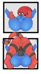 2022 absurd_res anthro backsack balls big_balls big_butt black_balls bulge butt canid canine comic felid feline generation_5_pokemon generation_7_pokemon genitals hi_res incineroar janslobonejo male mammal nintendo nude pokemon pokemon_(species) rear_view red_body saggy_balls spread_legs spreading zoroark