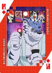 abs anthro card digimoji fur gambling king_of_diamonds male muscular muscular_anthro muscular_male pecs playing_card scar solo striped_body striped_fur stripes suit_symbol roaringmoon bandai_namco digimon canid canine digimon_(species) mammal weregarurumon hi_res