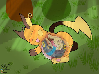 anus balls blep blush bodily_fluids duo eyes_closed feral feral_pred feral_prey forest forest_background fully_inside genitals grass inside inside_stomach internal male male/male male_pred male_prey mouth_closed nature nature_background oral_vore organs penis plant satisfied stomach tongue tongue_out tree vore syngie nintendo pokemon marg_(raichu) synge generation_1_pokemon generation_2_pokemon pokemon_(species) quilava raichu 2021 4:3 compression_artifacts dated digital_drawing_(artwork) digital_media_(artwork)
