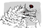 anthro blush blush_lines bodily_fluids breath caressing caressing_chin caressing_face cheek_tuft chin_grab claws duo eye_roll facial_markings facial_tuft fangs fluffy fuzzy grin half-closed_eyes hand_on_chin head_markings heart_symbol looking_pleasured male markings mask_(marking) narrowed_eyes neck_tuft offscreen_character open_mouth red_eyes simple_background smile solo_focus sweat teeth tuft white_background scribbleshanks dreamworks puss_in_boots_(franchise) death_(puss_in_boots) canid canine canis mammal wolf