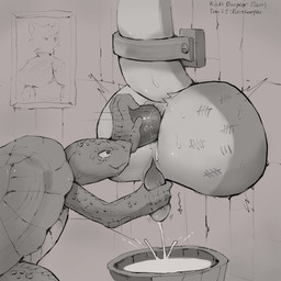 adolescent ambiguous_gender anal anal_orgasm anal_penetration animal_genitalia animal_penis anthro big_butt bodily_fluids body_writing bucket butt butt_focus container countershading counting cum cum_in_bucket cum_in_container cumshot dildo dildo_in_ass dildo_insertion dungeon duo ejaculation erection excessive_cum excessive_genital_fluids forced forced_anal forced_orgasm fur genital_fluids genital_slit genitals hands-free holding_penis kidnapping lube lube_in_ass lubricated male male/ambiguous object_in_ass orgasm overstimulation painting penetration penile penis penis_milking penis_squeeze perineum pulling_down pushing pushing_dildo pushing_in restrained restrained_tail sex_toy sex_toy_in_ass sex_toy_insertion shaking smile smirk squeezing sweat tapering_penis through_wall trembling vein veiny_penis white_butt white_perineum writing_on_butt young young_anthro young_male huntings mythology red_the_explorer dragon furred_dragon furred_scalie mythological_creature mythological_scalie reptile scalie tortoise turtle 1:1 absurd_res greyscale hi_res monochrome story story_in_description