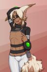 bulge clothed clothing eye_patch eyewear femboy hair looking_at_viewer male nipples smile solo standing tongue tongue_out thetenk animal_humanoid canid canid_humanoid canine canine_humanoid fox_humanoid humanoid mammal mammal_humanoid hi_res