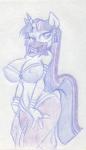 2017 anthro anthrofied breasts equid equine female friendship_is_magic harem_outfit hasbro horn king-cheetah mammal my_little_pony mythological_creature mythological_equine mythology nipple_outline piercing pose sketch solo traditional_media_(artwork) twilight_sparkle_(mlp) unicorn veil