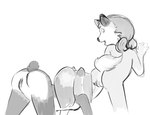 5_fingers all_fours anthro black_nose butt countershade_face countershade_torso countershading crotch_sniffing duo female female/female fingers flat_chested fluffy fluffy_tail genitals hair looking_back open_mouth pigtails ponytail pussy rear_view simple_background sniffing tail white_background young young_anthro young_female unknown_artist blizzard_entertainment hotel_transylvania mythology warcraft li_li_stormstout winnie_werewolf_(hotel_transylvania) bear canid canine mammal mythological_canine mythological_creature pandaren werecanid werecanine werecreature werewolf 2018 absurd_res digital_drawing_(artwork) digital_media_(artwork) hi_res monochrome shaded sketch