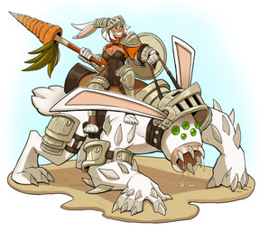 4_toes 5_fingers arm_support armor big_breasts bodily_fluids breasts claws cleavage clothed clothing dark_body dark_skin dripping duo feet female feral fingers fur green_eyes hair headgear helmet holding_object holding_weapon knee_pads knight leotard melee_weapon multi_eye pauldron polearm reins riding saliva saliva_drip saliva_string sharp_teeth shield short_hair simple_background smile smirk spear spikes spikes_(anatomy) standing teeth toeless_legwear toes vambrace warrior weapon whiskers white_background white_body white_fur white_hair wide_hips ceehaz barbara_(ceehaz) animal_humanoid humanoid lagomorph lagomorph_humanoid leporid leporid_humanoid mammal mammal_humanoid monster rabbit rabbit_humanoid 2019 absurd_res hi_res