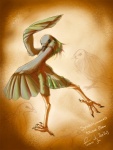 ambiguous_anthro ambiguous_gender anthro beak cere_(anatomy) dancing feathered_wings feathers nude pose solo text winged_arms wings foshu avian bird columbid nicobar_pigeon pigeon 2009 dated signature species_name watermark