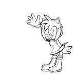 anthro bangle boots clothing dress female footwear gesture jewelry looking_at_viewer open_mouth open_smile shoes smile solo waving waving_at_viewer waving_hand lettuce_(artist) sega sonic_the_hedgehog_(series) amy_rose eulipotyphlan hedgehog mammal 1:1 2025 absurd_res black_and_white hi_res monochrome