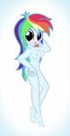 blue_body blue_skin breasts equestria_girls female full-length_portrait hair hasbro hi_res hisexpliciteditor human looking_at_viewer mammal multicolored_hair my_little_pony nipples not_furry nude pinup portrait pose purple_eyes pyruvate rainbow_dash_(eg) rainbow_hair simple_background solo standing third-party_edit white_background