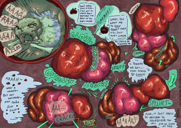 abdominal_bulge avian_feet beak blue_body bodily_fluids clothing digestion drooling feathered_crest feathered_wings feathers feet female female_pred feral feral_pred feral_prey gizzard gore graphic_digestion guts hat head_crest headgear headwear internal intestines jewelry male male_prey markings necklace oral_vore organs profanity red_markings saliva scarf size_difference smaller_pred stomach stomach_acid tail tail_feathers tailow talons text toes vore white_body white_markings wings yellow_eyes conditional_dnp foxyoreos gyrotech nintendo pokemon meep_the_eevee mistral_(gyro) avian bird eevee generation_1_pokemon generation_3_pokemon pokemon_(species) taillow absurd_res comic english_text hi_res