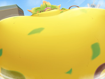 ambiguous_gender belly big_belly blue_sky feral huge_belly inflation outside sky solo yellow_body shweetmagnet nintendo pokemon pokemon_legends_z-a generation_9_pokemon mega_evolution mega_victreebel plant_monster pokemon_(species) 2025 4:3 absurd_res hi_res