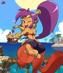 barefoot butt feet female hair heart_symbol looking_back musical_note musical_symbol not_furry purple_hair soles solo symbol toes lazzylad shantae_(series) wayforward shantae genie humanoid hi_res