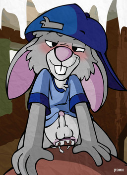 anthro anus backwards_baseball_cap backwards_hat balls baseball_cap big_ears blush bodily_fluids bottomless buckteeth clothed clothing cowgirl_position dominant duo erection eye_contact first_person_view from_front_position front_view genital_fluids genitals grin hat headgear headwear human_on_anthro humanoid_genitalia humanoid_penis interspecies larger_dom looking_at_another looking_at_partner looking_at_viewer male male/male male_on_bottom male_on_top male_pov naughty_face on_bottom on_top penetrating_pov penis precum sex shirt shota size_difference smile straddling teeth topwear young young_anthro young_male itomic human lagomorph leporid mammal rabbit hi_res