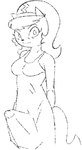 2023 anthro black_and_white breasts bulge clothed clothing crossgender digital_drawing_(artwork) digital_media_(artwork) domestic_cat erection erection_under_clothing felid feline felis ftg_crossgender fti_crossgender gold-white-kott gynomorph hair hi_res intersex katty_katswell looking_at_viewer mammal monochrome nickelodeon simple_background sketch solo standing t.u.f.f._puppy tenting white_background