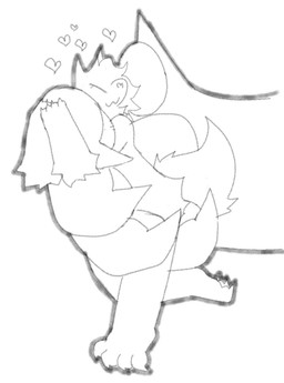 4_fingers 4_toes 5_fingers :3 anthro extreme_size_difference feet female female/female fingers heart_nose heart_symbol holding_character macro pawpads simple_background size_difference toes white_background bigsteppies canid mammal black_and_white hi_res monochrome