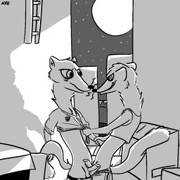 alley anthro balls bottomwear clothing dumpster duo erection frottage fur genitals male male/male penile penis penises_touching public sex shadow shirt shorts topwear undressing nah_(artist) disney zootopia dribs_(zootopia) duke_weaselton mammal mustelid musteline true_musteline weasel 1:1 2017 aliasing digital_media_(artwork) monochrome