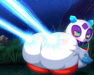 big_breasts blue_eyes blush blush_lines bodily_fluids breast_grab breasts detailed_background dripping drooling energy_beam eye_roll female grass_field hand_on_breast huge_breasts hyper hyper_breasts ice_beam legless night not_furry outside pupils purple_body saliva saliva_drip solo sweat sweatdrop tears tears_of_pleasure white_body white_breasts yellow_sclera heldron nintendo pokemon froslass generation_4_pokemon humanoid pokemon_(species) 2018 5:4 animated animated_webp digital_drawing_(artwork) digital_media_(artwork) frame_by_frame japanese_description loop