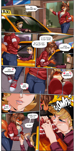 anthro blush bodily_fluids border breasts burping car cheek_bulge clothed clothing drooling duo female femboy fully_clothed fur hair human_pred looking_pleasured male male/female non_fatal_vore nude open_mouth oral_vore questionable_consent saliva smile tail text vehicle vore white_border tsavo breb_(tsavo) animal_humanoid canid canid_humanoid canine canine_humanoid fox fox_humanoid human humanoid mammal mammal_humanoid absurd_res comic digital_media_(artwork) english_text hi_res