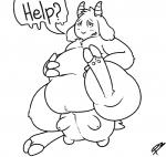 anthro belly big_belly big_teats big_udders bovine_teats bovine_udders deep_navel hand_on_belly hooves horn male male_udder navel overweight overweight_anthro overweight_male slightly_chubby smile smirk solo speech_bubble teats text thick_thighs udders p3ntavus one_stormy_night mei_(one_stormy_night) bovid caprine goat mammal 2015 black_and_white digital_media_(artwork) english_text monochrome