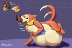 2023 2_tails 3_fingers 3_toes 5_fingers abdominal_bulge almost_fully_inside anthro artist_name belly belly_on_ground big_belly bodily_fluids brown_body brown_fur bryce_daeless buice_(doesnotexist) buizel countershading cute_fangs digital_media_(artwork) dipstick_tail doesnotexist duo eurasian_otter eye_spots feet feet_first fin fingers fur generation_4_pokemon green_eyes hi_res larger_pred licking licking_lips looking_at_another looking_at_prey lutra lying male mammal markings muffled multi_tail mustelid narrowed_eyes nintendo no_irises on_front orange_body orange_fur otter partially_inside pokemon pokemon_(species) resting_on_belly river_otter saliva scared side_view signature smaller_prey smile solo_focus sound_effects subscribestar tail tail_markings tan_body tan_fur toes tongue tongue_out vore vowelless vowelless_sound_effect vowelless_vocalization watermark worried