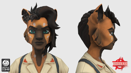anthro black_eyebrows black_hair black_nose brown_body brown_fur cheek_tuft clothed clothed_anthro clothed_female clothing eyebrows facial_tuft female female_anthro front_view fur green_eyes grey_spots hair logo looking_at_viewer multicolored_body multicolored_fur notched_ear red_clothing red_topwear red_vest short_hair side_view simple_background solo spots spotted_face tan_dress_shirt tan_spots text title topwear tuft vest white_background wireframe laurine_vire hacktag piece_of_cake_studios canid canine fox mammal 16:9 2018 3d_(artwork) autodesk_3ds_max_(artwork) digital_media_(artwork) english_description english_text hi_res official_art substance_painter_(artwork) widescreen zbrush_(artwork)