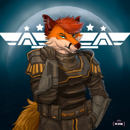 anthro belt clothing costume ear_piercing ear_ring fangs fist fur grin grinning_at_viewer inner_ear_fluff looking_at_viewer male orange_body orange_fur orange_tail piercing ring_piercing smile smiling_at_viewer snout solo tail teeth tuft mvikt helldivers canid canine fox mammal 1:1 hi_res