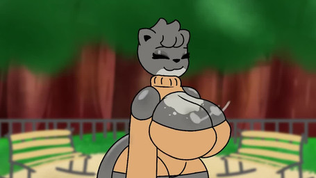 anthro big_breasts black_nipples breasts exposed_breasts female flashing flashing_breasts looking_at_viewer nipples smile smiling_at_viewer solo thick_thighs lynx_art leona_(lynx_art) mammal mustelid otter 16:9 animated no_sound short_playtime video widescreen