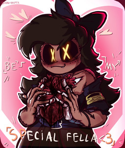 4_hands :3 anatomically_correct armband bare_shoulders black_body black_clothing black_dress black_hair black_sclera blood blush bodily_fluids bow_ribbon brown_body brown_hair brown_skin clothing corpse corset cute_fangs disguise dress fangs female flirting flirting_with_viewer freckled_face freckled_shoulders freckles glowing glowing_eyes gore grey_body hair heart_symbol hearts_around_head holding_heart holding_heart_(organ) holding_organ holidays lingerie long_hair looking_at_viewer machine metal metallic_body multi_hand nightmare_fuel organs pink_text scar scars_all_over screen screen_face seam_(sewing) segmented_body severed_body_part sharp_teeth simple_background skinsuit solo stitch_(sewing) surgical_suture teeth text tight_clothing topwear white_body white_text x_eyes yellow_armband yellow_eyes diddlydooter1 glitch_productions murder_drones valentine's_day cyn_(murder_drones) tessa_(murder_drones) eldritch_abomination human humanoid mammal patchwork_creature robot robot_humanoid undead worker_drone zombie artist_name digital_drawing_(artwork) digital_media_(artwork) hi_res signature
