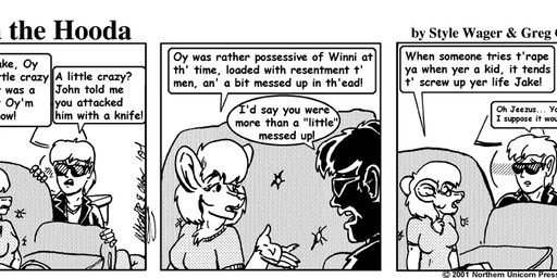 angry anthro breasts clothed clothed_female clothed_male clothing dialogue duo eyewear female fur furniture hair jacket lamp male open_clothing open_jacket open_topwear sofa sunglasses text topwear style_wager dela_the_hooda edith_picadelly jake_mcross human mammal mouse murid murine rodent 2001 comic english_text greyscale monochrome