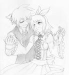 alternative_fashion bell_sleeves blush chemisette classic_lolita clothing duo female j-fashion juliet_sleeves lolita_(fashion) male not_furry ouji_(fashion) smile wargreymon43 vocaloid kagamine_len kagamine_rin human mammal 2010 hi_res monochrome sketch