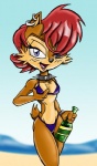 alcohol alicia_acorn beach beverage bikini blue_eyes bottle bracelet breasts chadrocco chipmunk cleavage clothed clothing collar ear_piercing female jewelry piercing red_eyes rodent seaside sega skimpy solo sonic_(series) spiked_collar spikes squirrel swimsuit tight_clothing tongue tongue_piercing
Rating: Questionable
Score: 4
User: Test-Subject_217601
Date: July 28, 2011