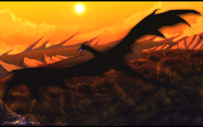 ambiguous_gender black_bars cloud day detailed_background feral flying horn membrane_(anatomy) membranous_wings open_mouth outside sky solo sun tail wings sinistereternity mythology dragon mythological_creature mythological_scalie scalie 2014 digital_media_(artwork)