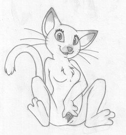 anthro arm_support barefoot biped breasts clitoris feet female front_view gaping gaping_vagina genitals looking_at_viewer open_mouth presenting presenting_vulva sitting smile solo spread_legs spread_vulva spreading vulva whiskers mizzyam domestic_cat felid feline felis mammal character_request graphite_(artwork) greyscale hi_res monochrome traditional_media_(artwork)
