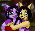 anthro breasts chinese clothed clothing duo female hug india looking_at_viewer shinragod verona7881 sly_cooper_(series) sony_corporation sony_interactive_entertainment sucker_punch_productions captain_neyla mai_ling domestic_cat felid feline felis mammal pantherine procyonid raccoon tiger 2012