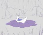 2014 5:4 asphyxiation death drowning felid female generation_6_pokemon mammal meowstic nintendo pokemon pokemon_(species) puddle sinking slime solo winte