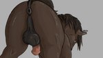 anatomically_correct anatomically_correct_genitalia animal_genitalia animal_penis anus balls bodily_fluids butt cum cum_drip dripping equine_genitalia equine_penis feral genital_fluids genitals looking_at_viewer looking_back male penis presenting presenting_hindquarters puffy_anus solo tail tail_anus tarkish equid equine horse mammal 16:9 hi_res widescreen