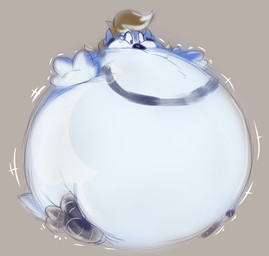 anthro biped blue_body blue_fur blue_hair countershade_torso countershading female female_anthro fur hair immobile inflation looking_at_self looking_down motion_lines multicolored_body nude nude_anthro nude_female puffed_cheeks solo three-quarter_view white_body white_fur notmrsatsuma celeste_(someguy7733) avian bird blue_jay corvid jay_(bird) new_world_jay oscine passerine colored_sketch hi_res sketch
