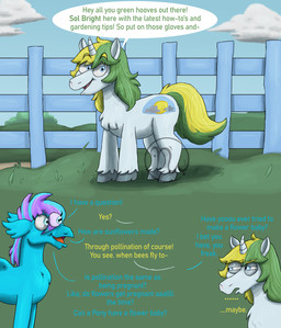 answering asking asking_another beak blonde_eyebrows blonde_mane blue_beak blue_body blue_eyes blue_fur blue_lips blue_mane blue_sky blue_wings chest_tuft cloud cutie_mark day dialogue duo ellipsis eye_through_hair eyebrow_through_mane eyebrows eyelashes eyelashes_through_hair facial_scar feathering female female_feral fence feral fluffy_ears fur green_mane green_tail grey_hooves hair happy hill hooves horn light lips logo long_tail looking_at_viewer male male_feral mane medium_mane multicolored_mane name_in_dialogue narrowed_eyes open_beak open_mouth open_smile orange_tongue outside path pink_scar pink_tongue plant playful_banter quadruped question question_mark scar short_mane shrub sky smile smiling_at_viewer speech_bubble squint standing tail talking_to_viewer text thick_bottom_lip tongue translucent translucent_hair tuft two_tone_mane two_tone_tail unguligrade unicorn_horn wings wood wood_fence yellow_tail shane_frost skywater european_mythology greek_mythology hasbro my_little_pony mythology fan_character ocelia_(tertia) sol_bright avian equid equine hippogriff mammal mythological_avian mythological_creature mythological_equine unicorn 2026 absurd_res adobe_photoshop_(artwork) artist_collaboration artist_logo colored digital_drawing_(artwork) digital_media_(artwork) english_description english_text hi_res lighting multiple_scenes shaded