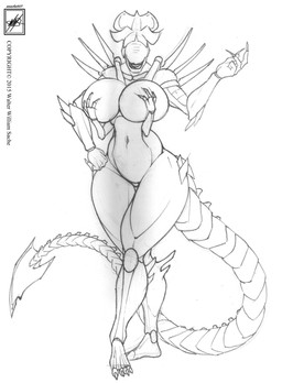big_breasts biped breasts covering covering_breasts covering_self curvy_figure female multi_limb not_furry simple_background solo standing tail voluptuous walter_sache alien_(franchise) alien_vs._predator_(franchise) alien humanoid xenomorph 2015 absurd_res hi_res monochrome traditional_media_(artwork)