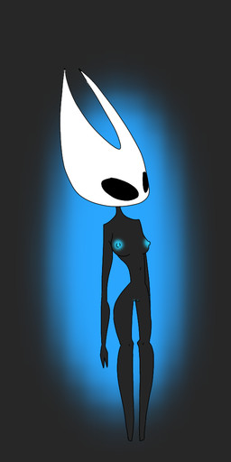 anthro areola black_body black_eyes blue_areola blue_nipples blue_vulva breasts featureless_feet feet female genitals horn navel nipples non-mammal_breasts non-mammal_nipples nude solo vulva white_horn spaghettibananas hollow_knight_(franchise) team_cherry hornet_(hollow_knight) arthropod humanoid insect 2019 digital_media_(artwork) hi_res source_request