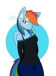 anthro clothing female solo strapless_clothing wings samuel-neocros friendship_is_magic hasbro my_little_pony mythology rainbow_dash_(mlp) equid equine mammal mythological_creature mythological_equine pegasus hi_res