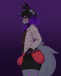 anthro big_butt blush bottomwear bottomwear_pull bulge butt clothing clothing_pull eyebrows femboy fur grey_body grey_fur hair huge_butt looking_at_bulge looking_down male raised_eyebrow red_clothing red_underwear solo surprised_expression tail tight_bottomwear tight_clothing underwear fiamourr tight_pants_(meme) veil_(unaveilable) canid canine fennec_fox fox mammal true_fox hi_res meme