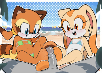 3_toes anthro anthro_focus balls barely_visible_genitalia barely_visible_vulva beach bikini black_nose blue_bikini blue_clothing blue_eyes blue_sky blue_swimwear blush blush_lines border brown_body brown_countershading brown_ears brown_fur brown_markings brown_stripes brown_tail clothing cloud collaborative collaborative_footjob collaborative_sex colored_edge_bikini countershade_feet countershade_torso countershading day dipstick_ears duo_focus ear_markings erection eye_markings eye_patch_bikini eyelashes feet feet_on_penis female female_anthro female_focus first_person_view flat_chested floppy_ears foot_fetish foot_play footjob fur genitals glans glistening glistening_genitalia glistening_glans glistening_penis gloves green_bikini green_clothing green_swimwear grey_balls grey_body grey_glans grey_penis group group_sex half-closed_eyes handwear head_markings humanoid_genitalia humanoid_penis loli long_ears long_tail looking_at_another's_genitalia looking_at_another's_penis looking_at_genitalia looking_at_penis looking_down looking_down_at_genitalia looking_down_at_penis male male_pov markings micro_bikini multicolored_ears multicolored_feet multicolored_markings multicolored_tail narrowed_eyes navel open_mouth open_smile orange_body orange_ear_tips orange_ears orange_eyelids orange_eyes orange_fur orange_markings orange_tail orange_toes outline outside outside_sex palm_tree penile penis pink_blush pink_inner_ear pink_tongue plant pupils ring_(sonic) scut_tail sea sex shadow short_tail side-tie_bikini side-tie_clothing side-tie_swimwear sitting sky smile string_bikini striped_markings striped_tail stripes swimwear tail tail_markings tan_body tan_ears tan_eyelids tan_fur tan_inner_ear tan_markings tan_tail toes tongue tree triangle_bikini triangle_nose trio two-footed_footjob two-piece_swimsuit two_tone_ears two_tone_feet two_tone_markings two_tone_tail vulva water white_body white_border white_clothing white_cloud white_countershading white_fur white_gloves white_handwear white_outline white_sclera yellow_clothing yellow_gloves yellow_handwear young young_anthro young_female young_focus gaturo sega sonic_the_hedgehog_(series) anon cream_the_rabbit marine_the_raccoon lagomorph leporid mammal procyonid rabbit raccoon 2025 digital_media_(artwork) hi_res