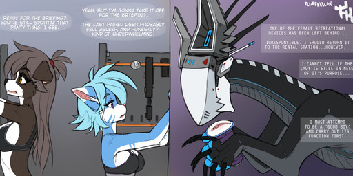 anthro anthro_on_feral bestiality biped bra breasts claws clothed clothed_anthro clothed_female clothing countershade_torso countershading dialogue female female_on_feral feral fingers fur genitals group hair male male/female male_on_anthro penetrable_sex_toy portal_fleshlight sex_toy speech_bubble standing teeth text thinking_with_portals tongue trio underwear vulva conditional_dnp fluff-kevlar canid canine canis domestic_cat domestic_dog felid feline felis mammal 2026 digital_drawing_(artwork) digital_media_(artwork) english_text hi_res