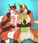 2_penises 2_tails 4_arms 4_nipples 4_pecs animal_genitalia animal_penis anthro balls big_balls big_penis blue_eyes bodily_fluids canid canine canine_genitalia canine_penis chipfox cum diphallism duo erection fox frottage genital_fluids genitals glans green_eyes green_penis green_tongue handjob hi_res horizontal_diphallism huge_balls huge_penis humanoid_genitalia humanoid_penis hyper hyper_genitalia hyper_penis knot male male/male mammal maned_wolf markings masturbation multi_arm multi_genitalia multi_limb multi_nipple multi_pecs multi_penis multi_tail multifur mutual_handjob mutual_masturbation nipples nude pecs penile penile_masturbation penis red_fox sex tail tail_markings theneonfox tongue tongue_out true_fox