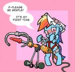 accessory bdsm blush clamp cuff_(restraint) dildo female feral garter harness jackhammer piston power_tool restraints sex_toy shackles solo strapon tools wedding_veil toonbat friendship_is_magic hasbro my_little_pony rainbow_dash_(mlp) equid equine horse mammal pony