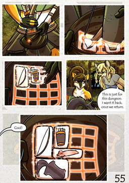 animal_genitalia animal_penis animal_skin anthro armor arrow_(weapon) bag_of_holding big_breasts black_hair blonde_hair blue_eyes bow_(weapon) breasts brown_body brown_eye brown_eyes brown_fur brown_hair canine_genitalia canine_penis cock_and_ball_torture fantasy female fur genital_mutilation genital_torture genitals hair large_spitz long_hair markings medieval mutilation penis quiver_(object) ranged_weapon red_eyes severed_body_part severed_genitals severed_penis spots spotted_body spotted_fur text weapon white_body white_fur yellow_body yellow_fur conditional_dnp zaiksmckraven the_quest_for_quests tqfq grace_o'malley madlaine_mckraven megan_bryar canid canine canis domestic_dog fox german_spitz lagomorph leporid mammal rabbit spitz absurd_res comic english_text hi_res
