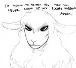 anthro black_and_white bovid caprine dialogue domestic_sheep english_text female hi_res hladilnik jane_doe_(hladilnik) mammal monochrome nude sheep solo text